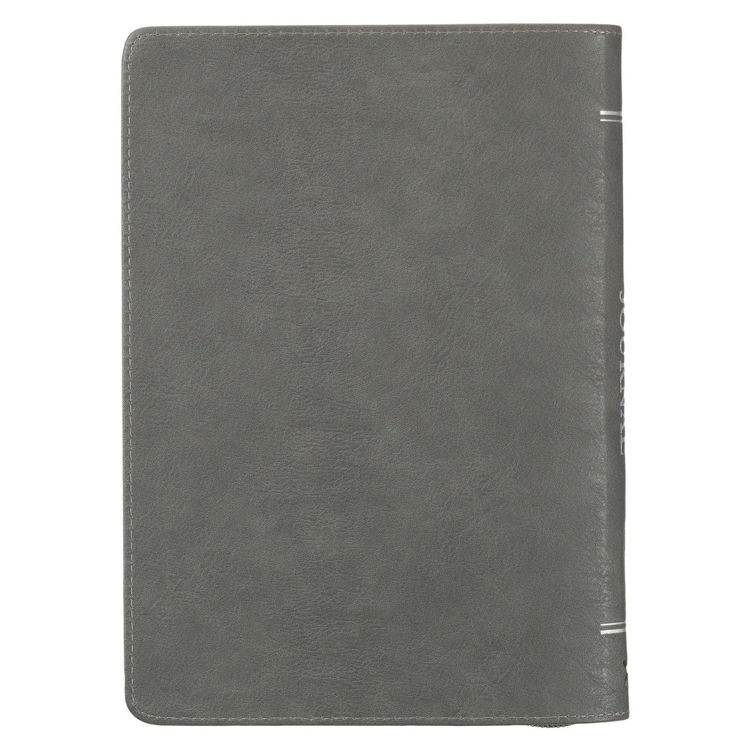 Wings Like Eagles Steel Gray Faux Leather Journal with Zipper Closure - Isaiah 40:31