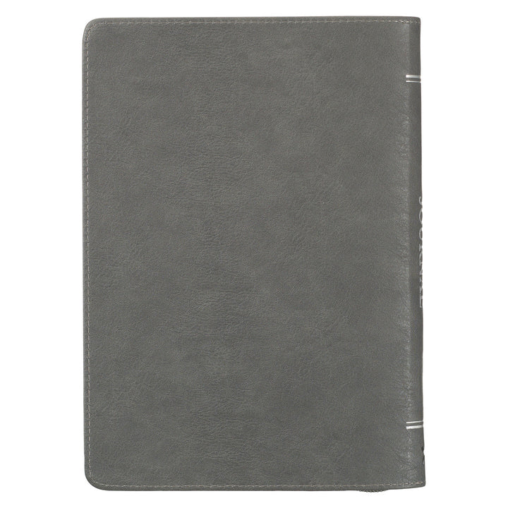 Wings Like Eagles Steel Gray Faux Leather Journal with Zipper Closure - Isaiah 40:31