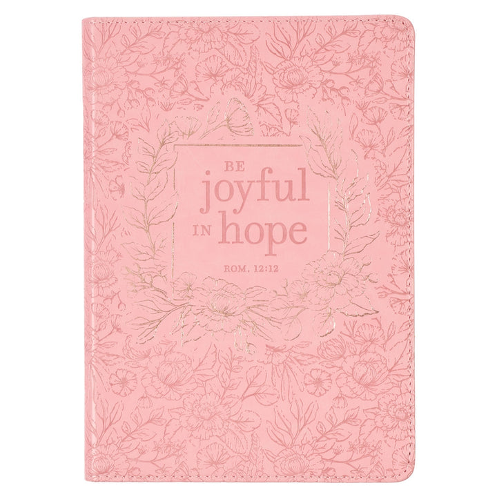 Joyful in Hope Pink Faux Leather Classic Journal - Romans 12:12