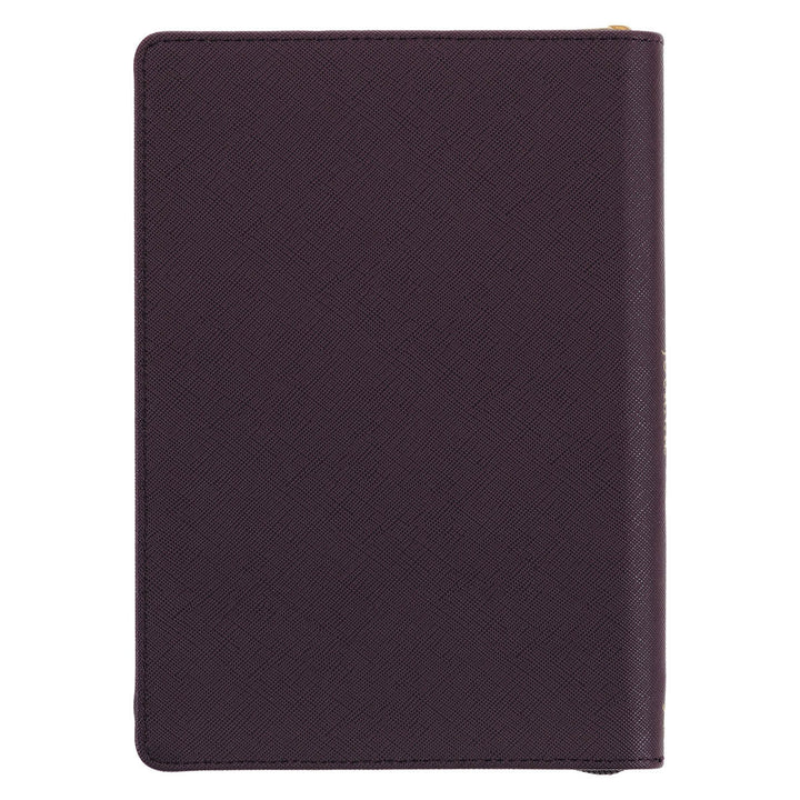 His Mercies are New Amethyst Purple Faux Leather Journal with Zipper Closure - Lamentations 3:22-23