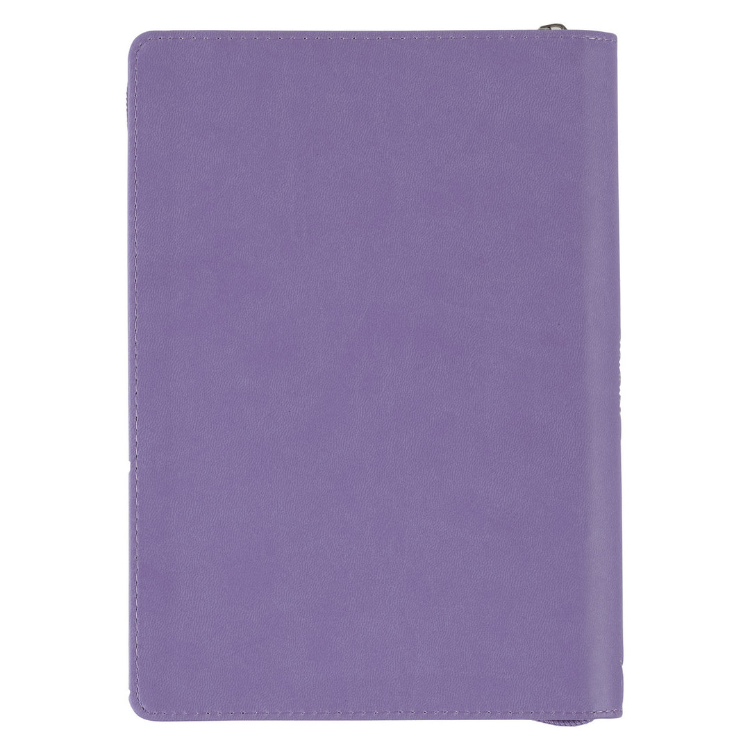 Be Still Purple Pasture Faux Leather Journal with Zippered Closure - Psalm 46:10