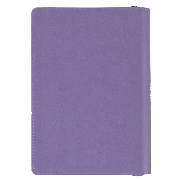 Be Still Purple Pasture Faux Leather Journal with Zippered Closure - Psalm 46:10