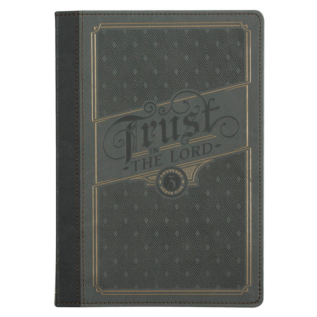 Trust in the Lord Charcoal Faux Leather Classic Journal - Proverbs 3:5