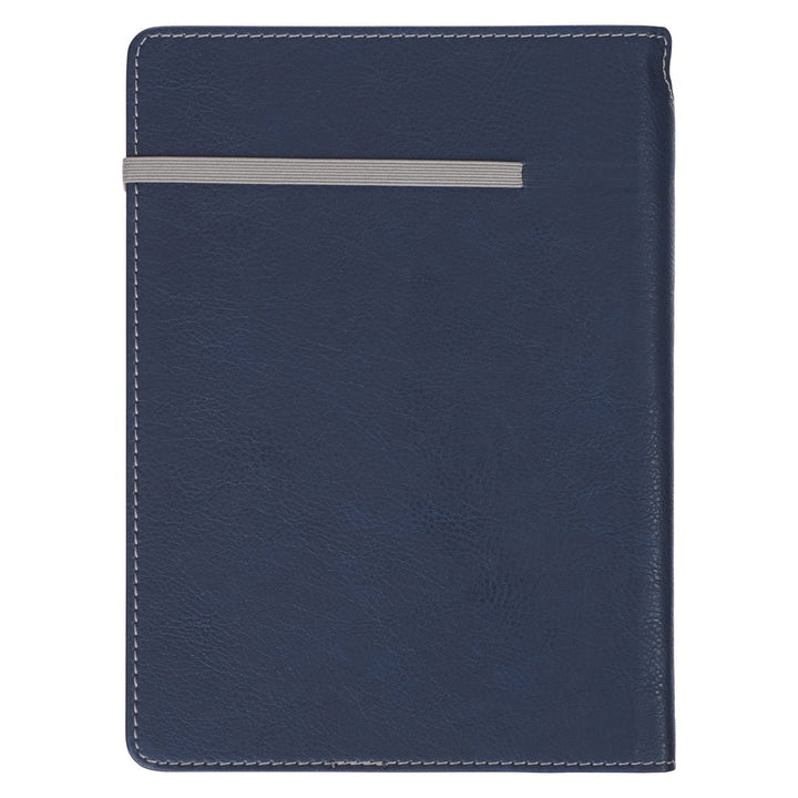 Walk By Faith Navy and Gray Classic Journal with Elastic Closure and Pen Holder - 2 Corinthians 5:7