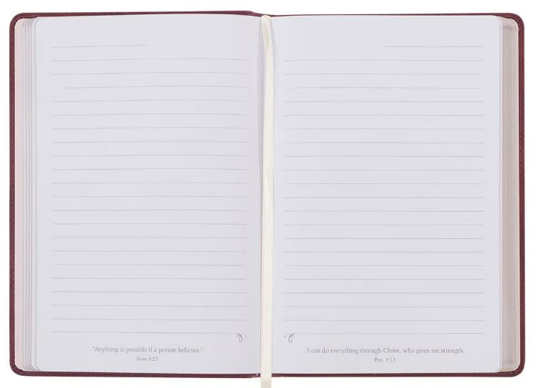 Things Are Possible Burgundy Faux Leather Classic Journal - Matthew 19:26
