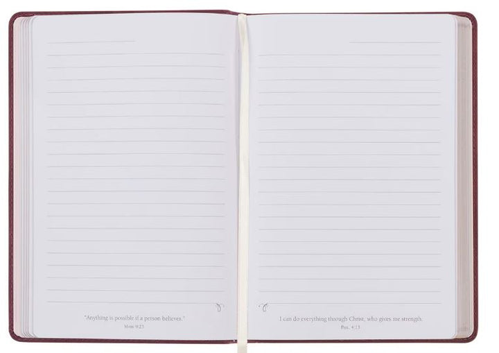 Things Are Possible Burgundy Faux Leather Classic Journal - Matthew 19:26