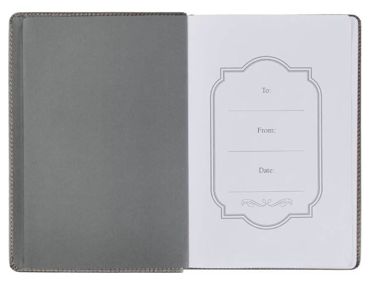 Trust in the Lord Charcoal Faux Leather Classic Journal - Proverbs 3:5