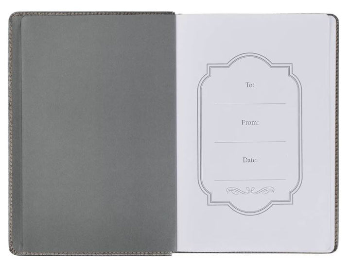Trust in the Lord Charcoal Faux Leather Classic Journal - Proverbs 3:5