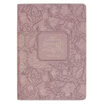 Strength and Dignity Dusty Purple Floral Faux Leather Classic Journal - Proverbs 31:25