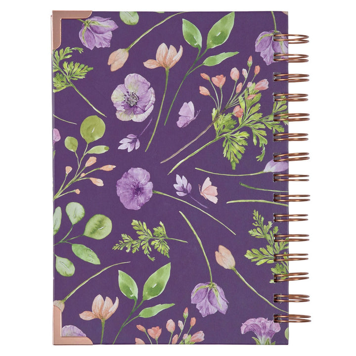 New Mercies Every Morning Purple Floral Wirebound Journal - Lamentations 3:22-23