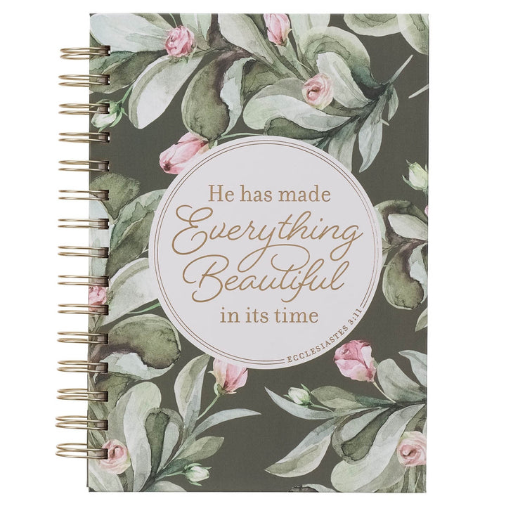 Everything Beautiful Green Wreath Spiral-bound Journal - Ecclesiastes 3:11