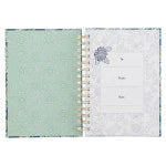 Morning Mercies Blue and Green Floral Spiral Journal - Lamentations 3:22-23
