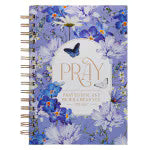 Pray Blue Blooms Spiral Journal - Job 22:27