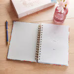 Bless You and Keep You Blue Floral Spiral Journal - Numbers 6:24