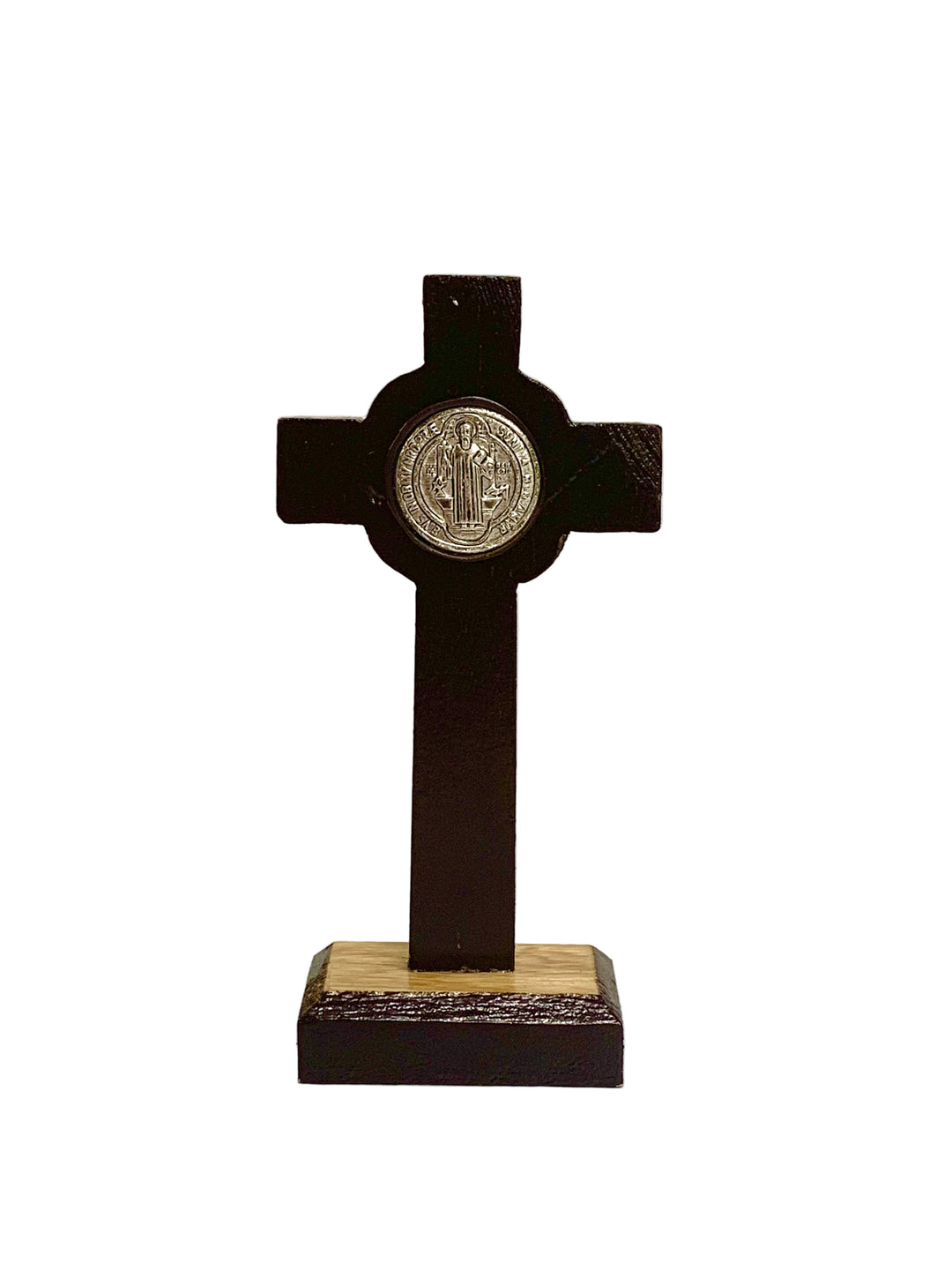 3.5" Mini Wooden St. Benedict Standing Crucifix