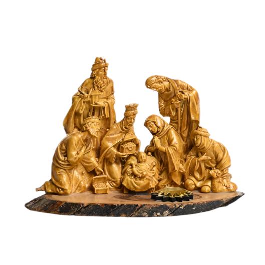 Olive Wood & Resin Nativity with Relic