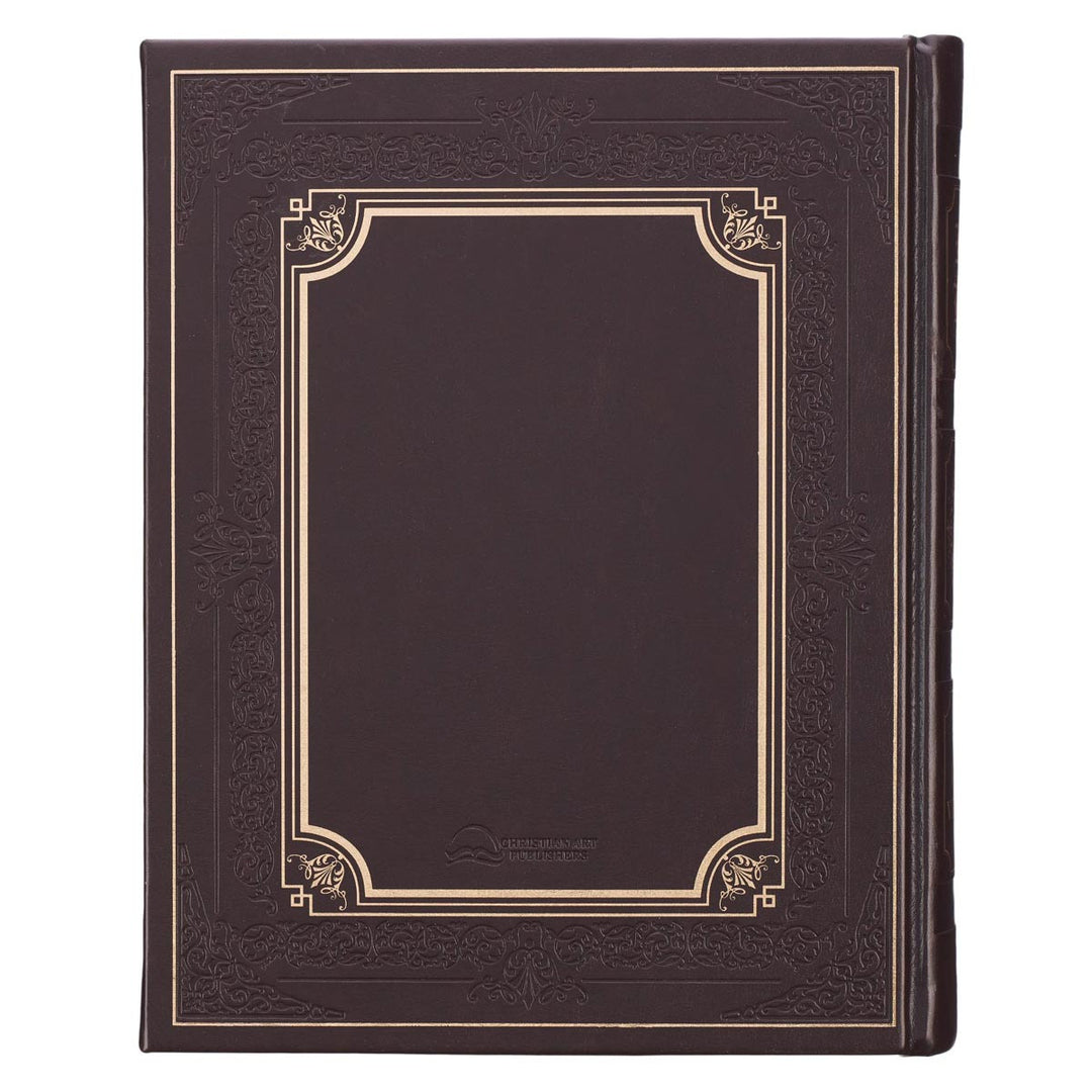 Dark Brown Faux Leather Hardcover King James Version Family Bible