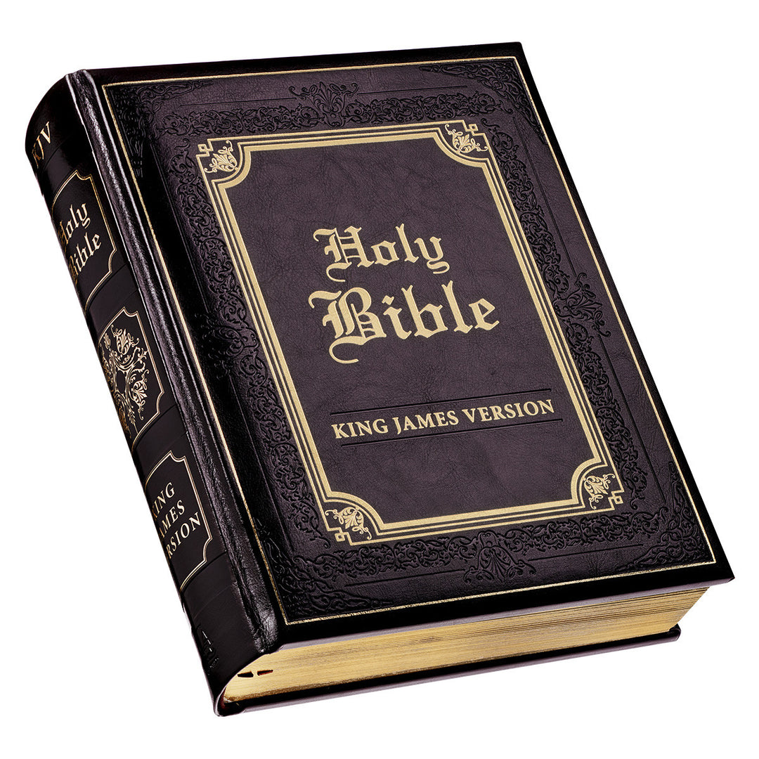 Dark Brown Faux Leather Hardcover King James Version Family Bible