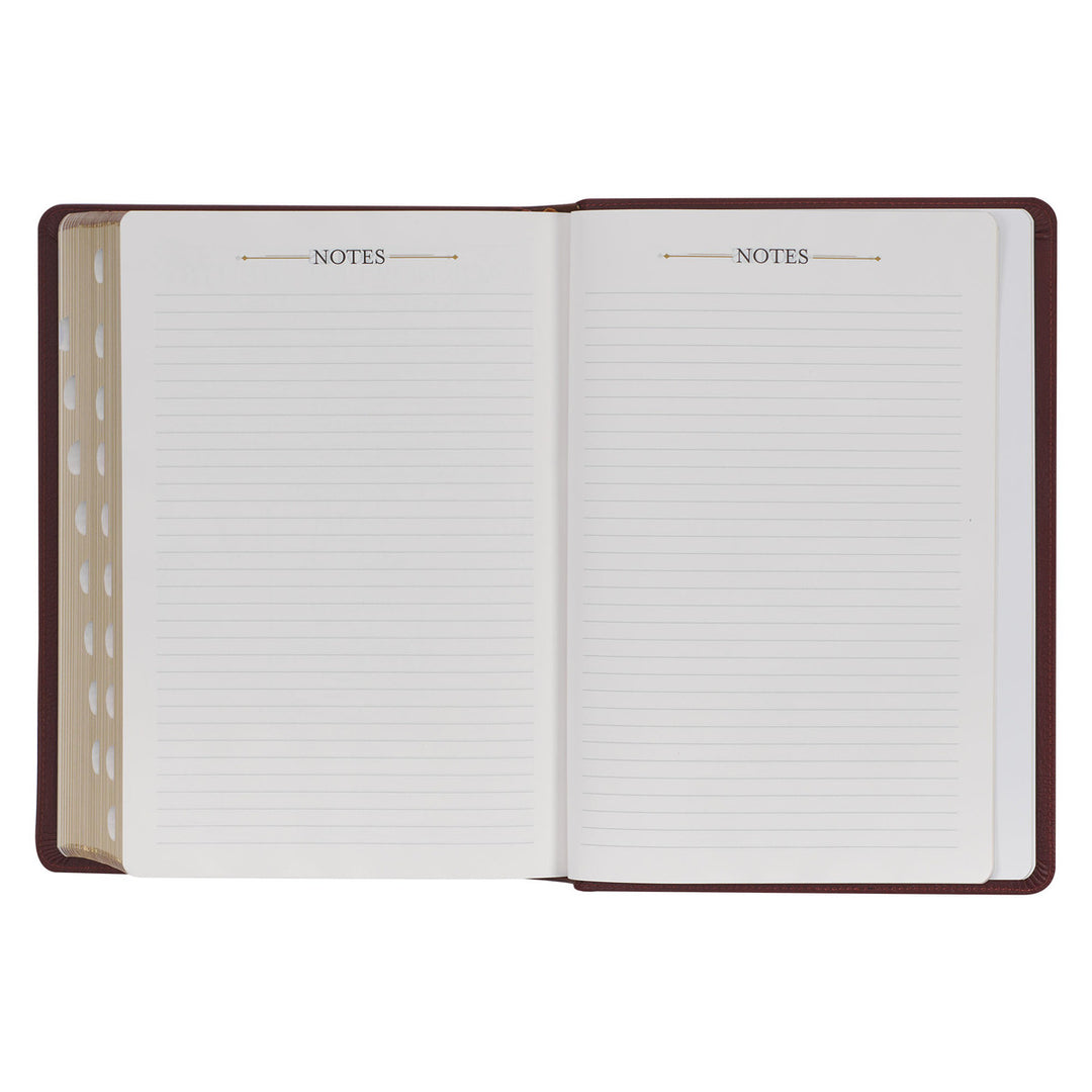 Saddle Tan Full Grain Leather King James Version Study Bible with Thumb Index