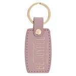 Be Joyful Dusty Mauve Faux Leather Keychain - 1 Thessalonians 5:16