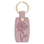Be Joyful Dusty Mauve Faux Leather Keychain - 1 Thessalonians 5:16