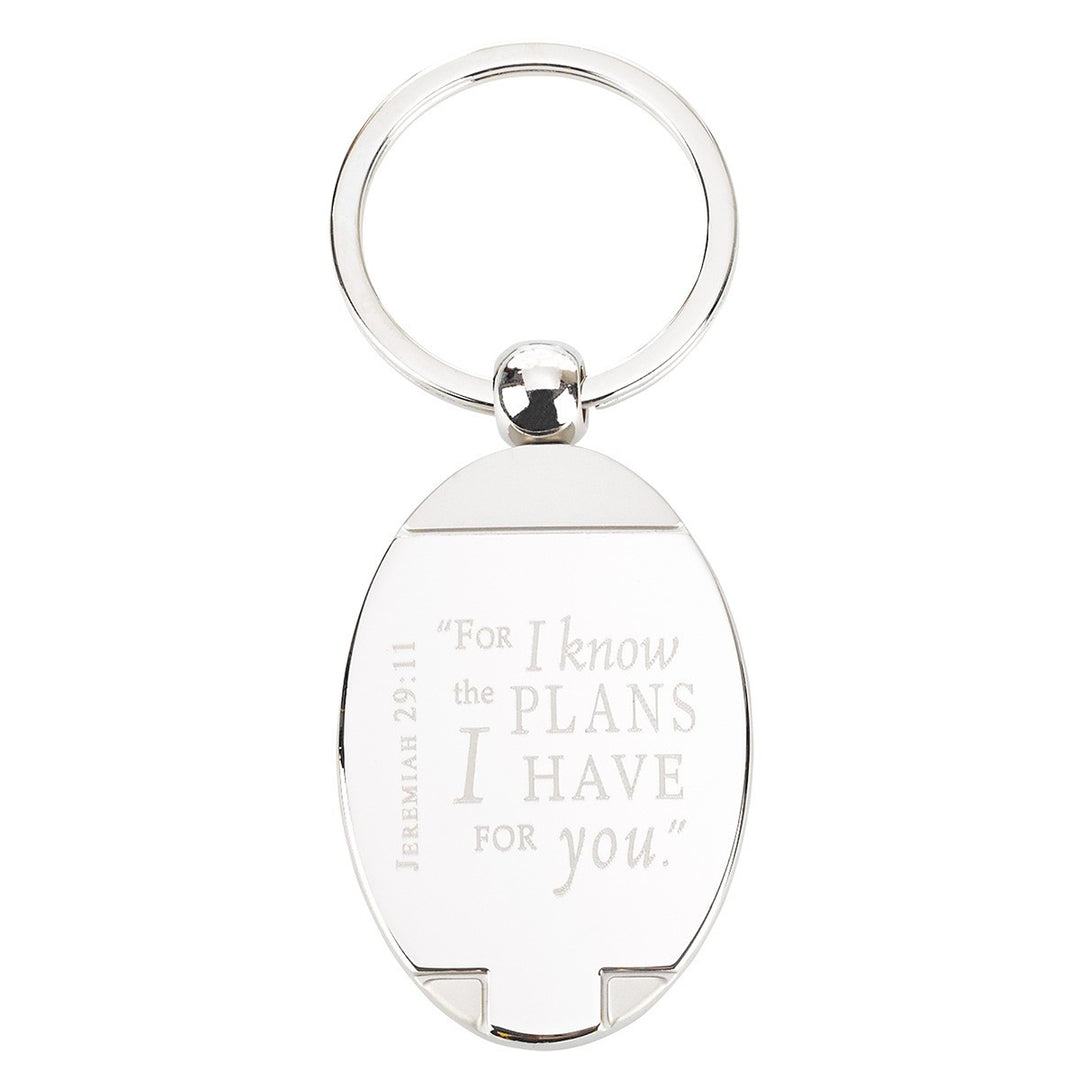 I Know the Plans Silver Metal Key Ring in Gift Tin - Jeremiah 29:11