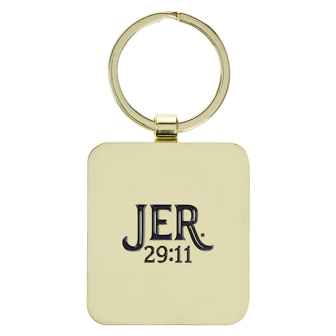 Plans to Give You Hope Epoxy-coated Metal Keychain - Jeremiah 29:11