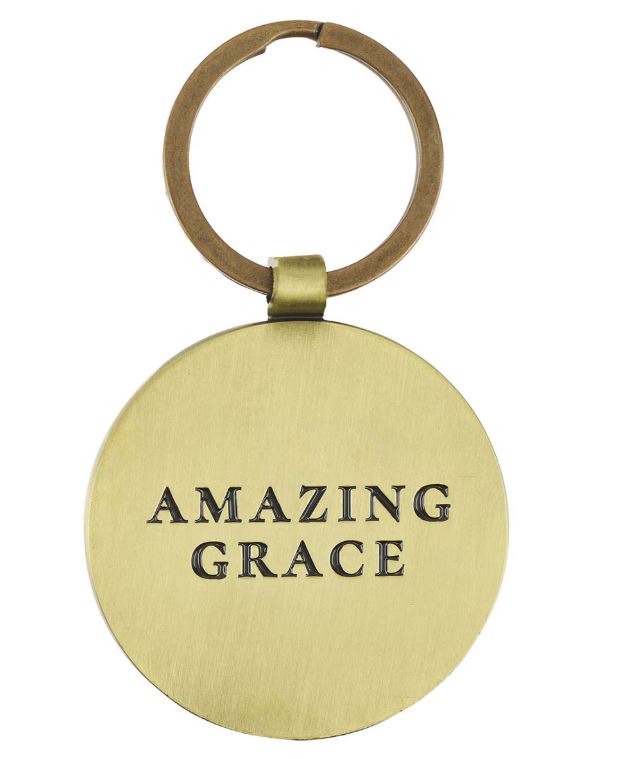 Amazing Grace Antique Gold Metal Keychain