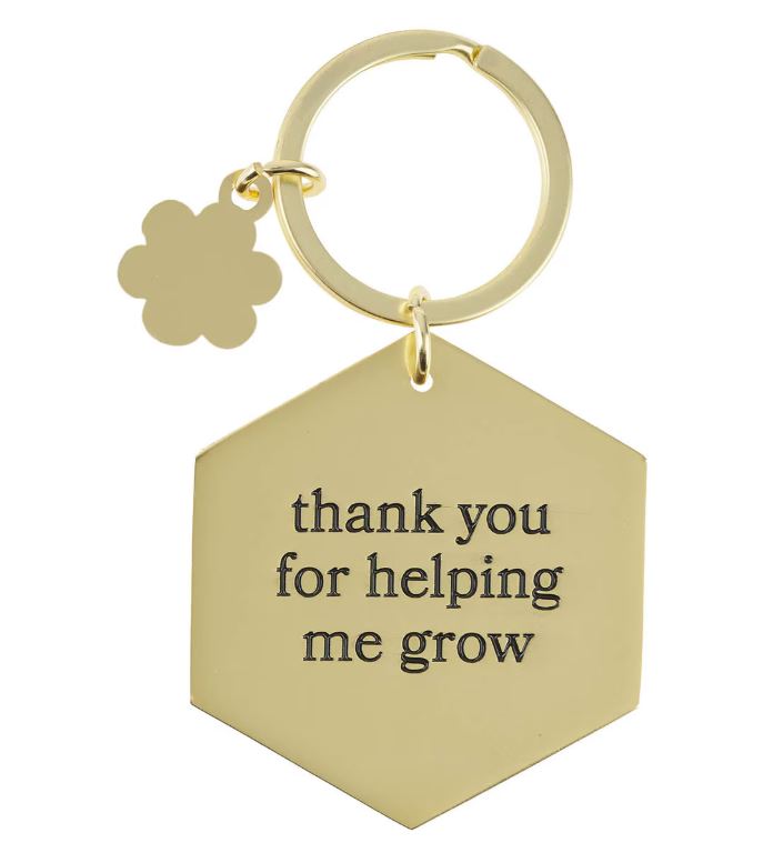 Amazing Teacher Blue Metal Keychain with Charm
