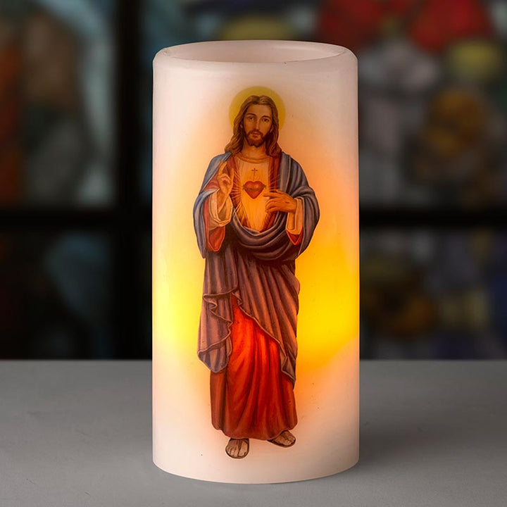 Sacred Heart Flameless Devotional LED Candle