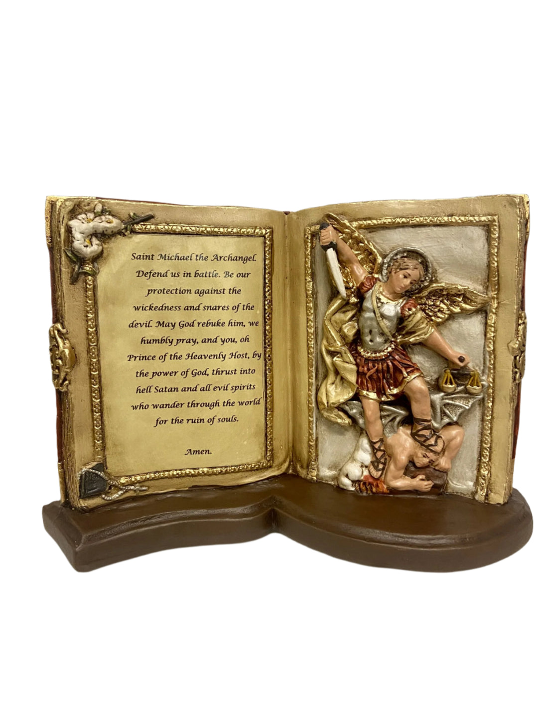 9" St. Michael the Archangel Book Statue