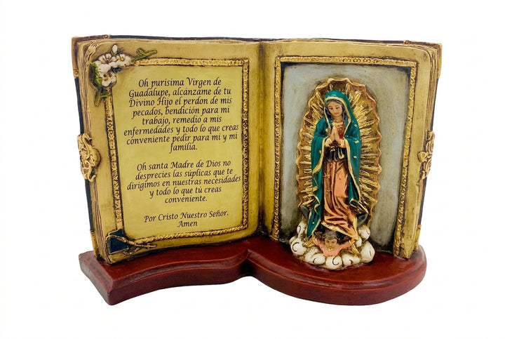 9" Our Lady of Guadalupe Book Standing Plaque