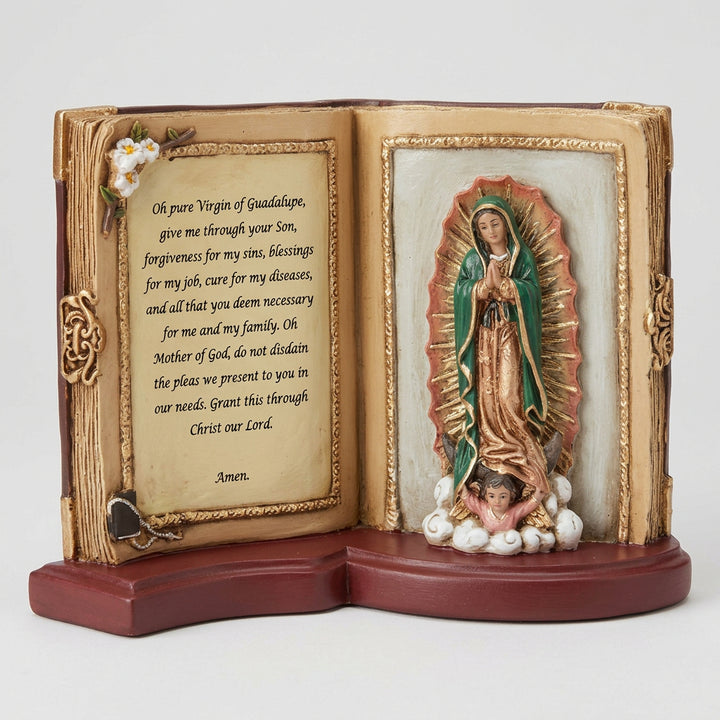 9" Our Lady of Guadalupe Book Standing Plaque