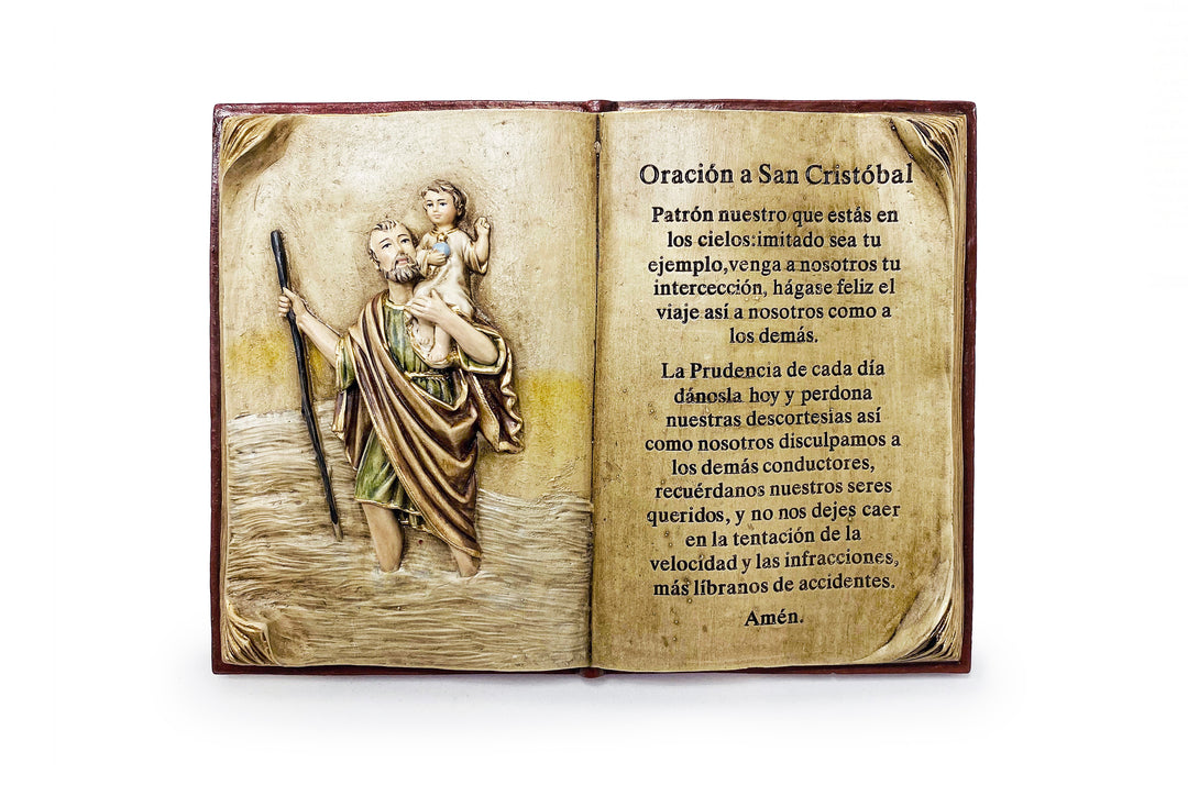 9" St. Cristobal Spanish Book Plaque