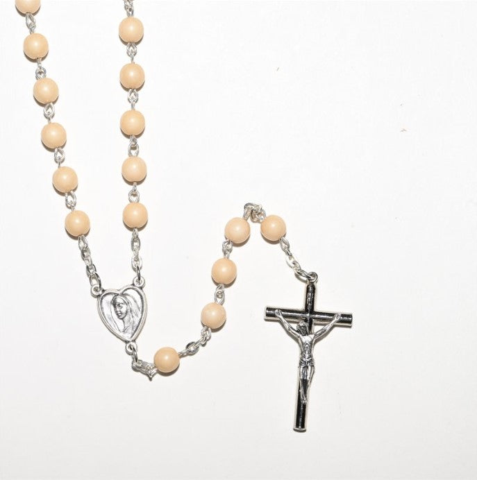 7mm Imitation Marble Cream Rosary