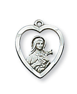 Sterling Silver St. Therese of Lisieux Medal on 18" Chain