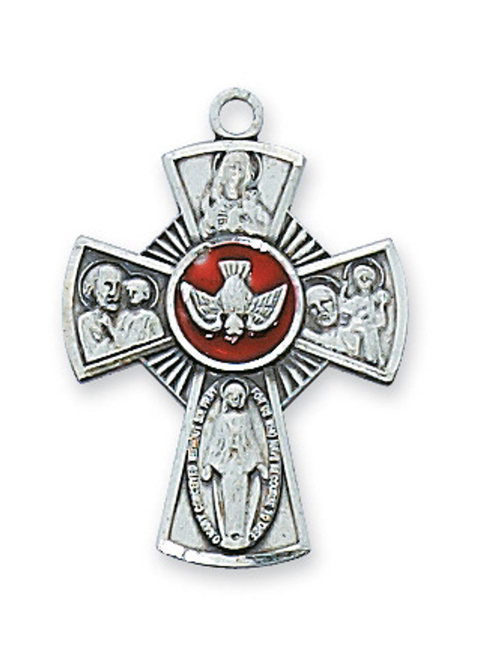 18" Sterling Silvas 4-Way Holy Spirit Confirmation Cross