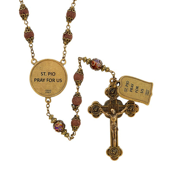 8mm Padre Pio Vintage Rosary