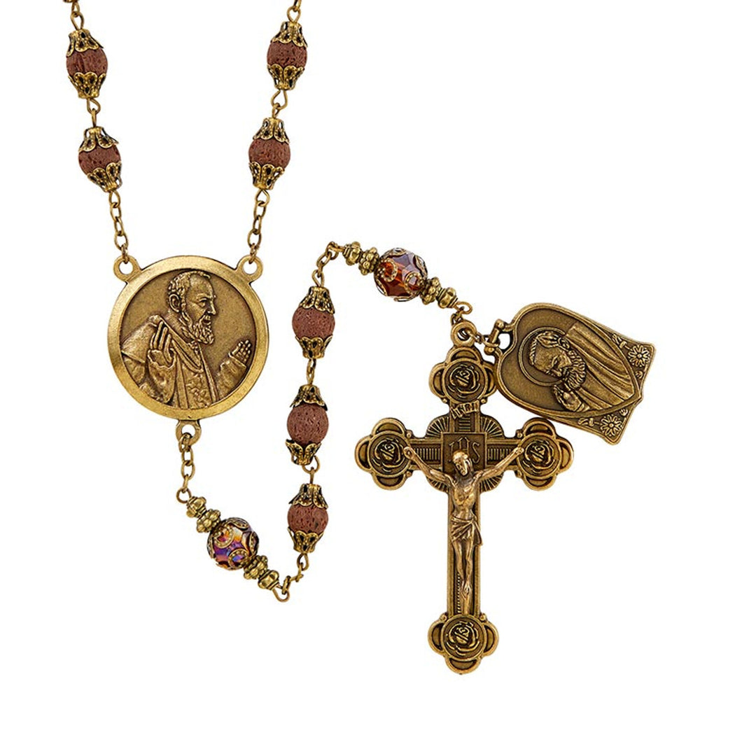 8mm Padre Pio Vintage Rosary
