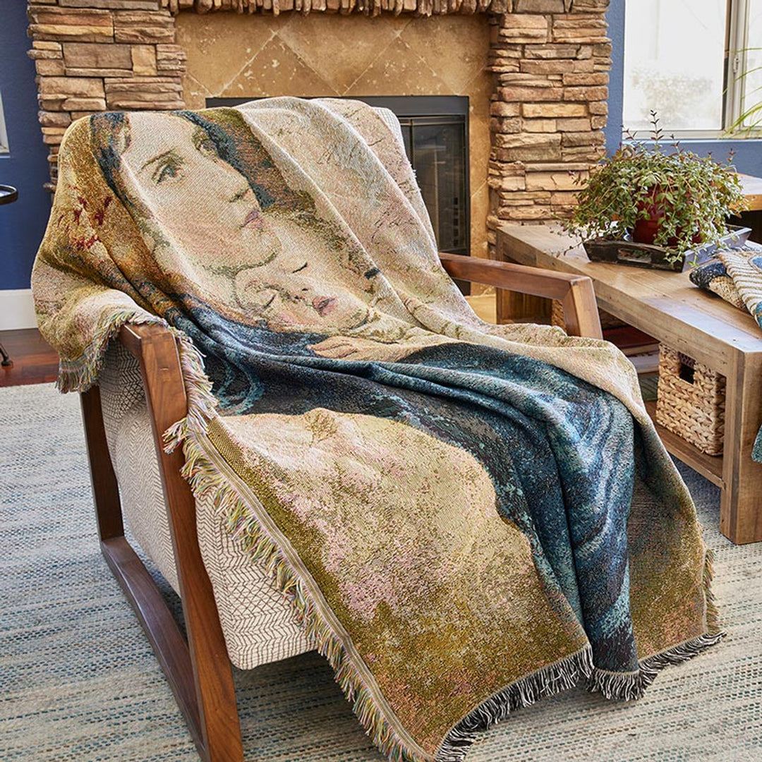Madonna of the Streets Throw Blanket