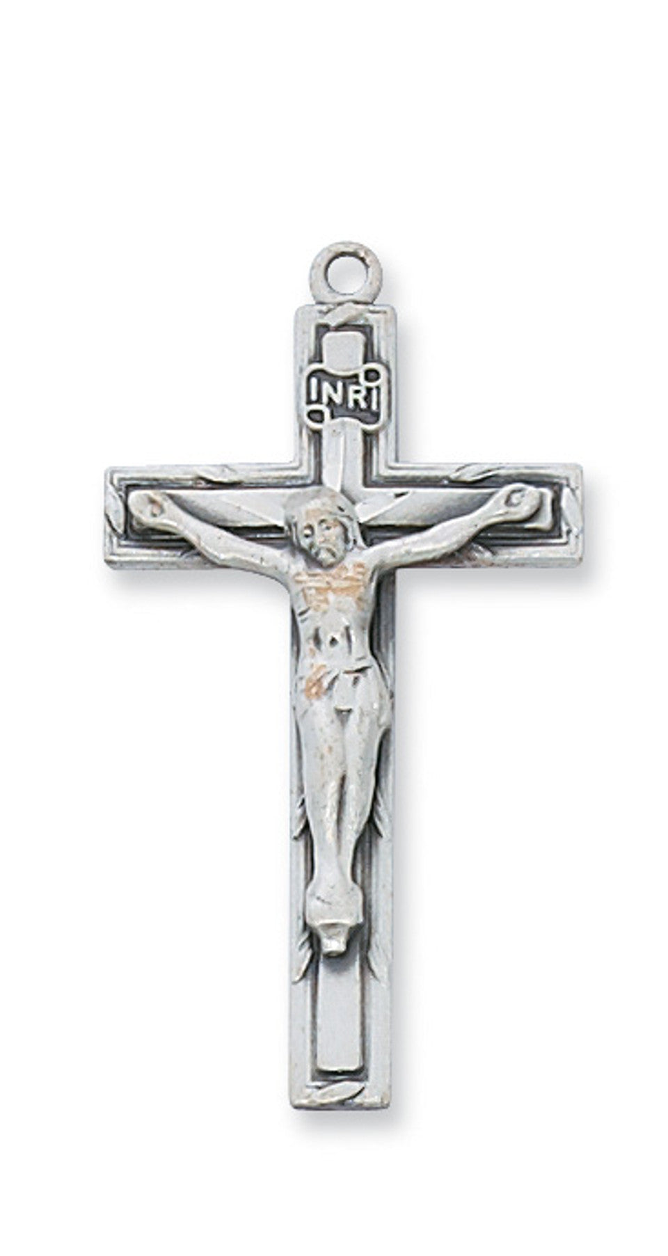 Sterling Silver Crucifix and 18" Rhodium Plated Chain