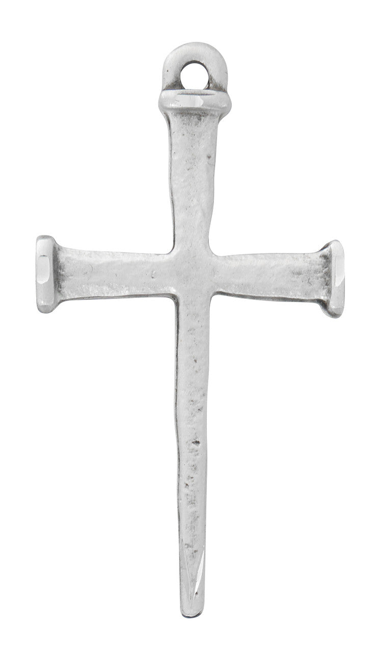 Sterling Silver Nail Cross with 24" Stainless Steel Chain