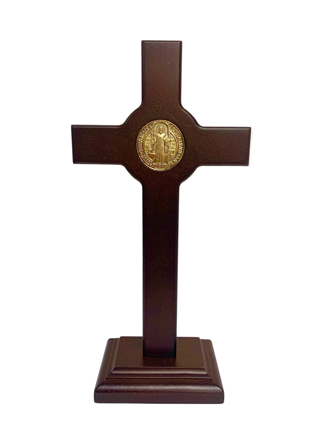 9.5" Wooden St. Benedict Standing Crucifix