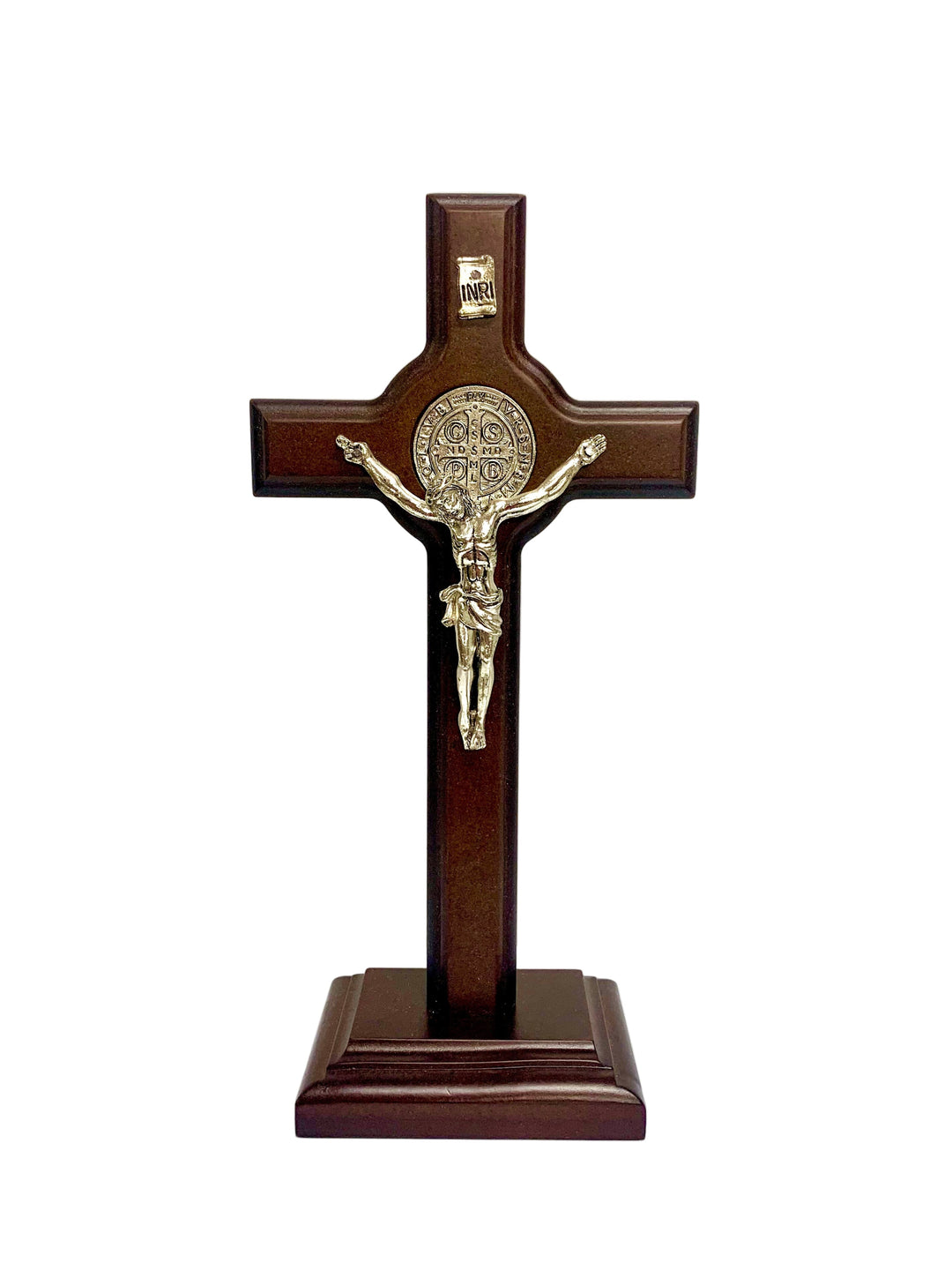 9.5" Wooden St. Benedict Standing Crucifix