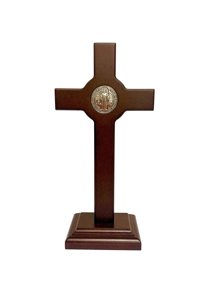 9.5" Wooden St. Benedict Standing Crucifix