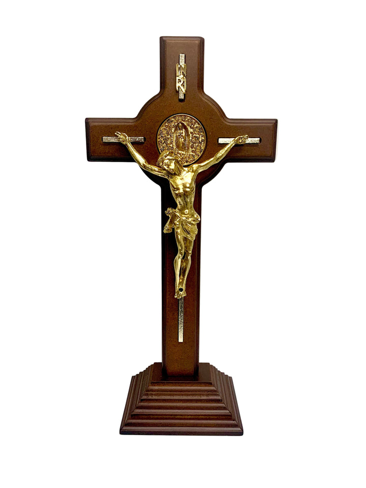 15" Wooden Our Lady of Guadalupe Standing Crucifix