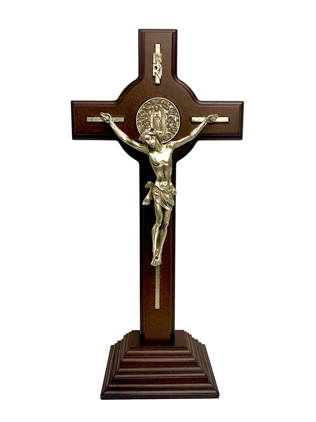 15" Wooden Our Lady of Guadalupe Standing Crucifix