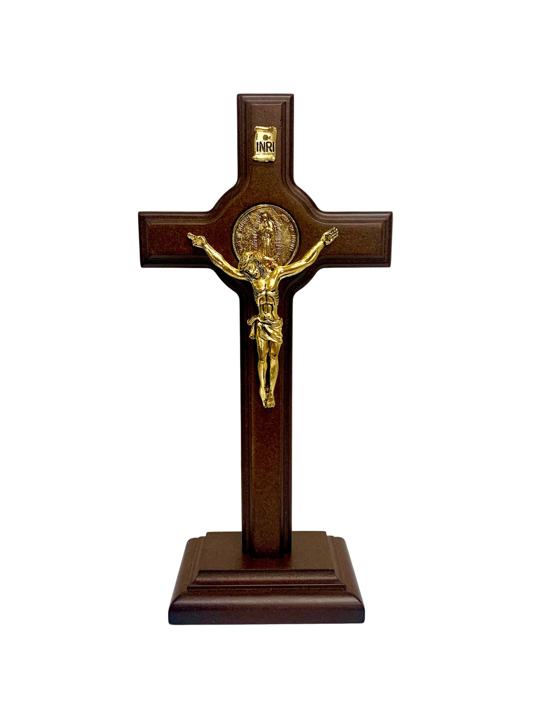 9.5" Wooden Our Lady of Guadalupe Standing Crucifix