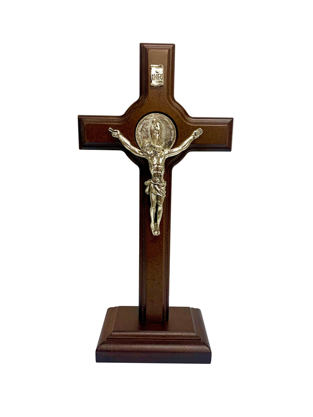 9.5" Wooden Our Lady of Guadalupe Standing Crucifix