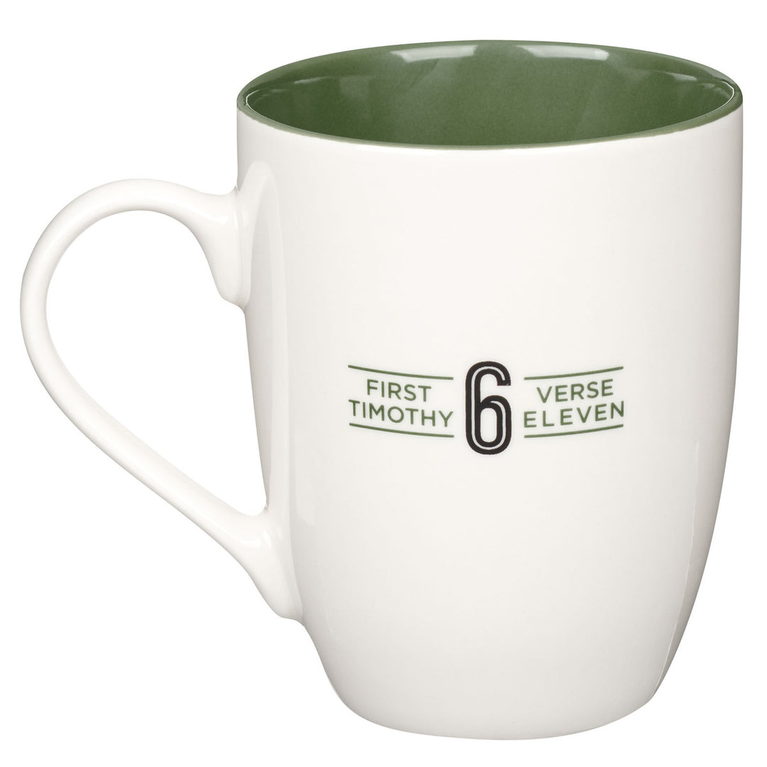 Man of God Cactus Green Ceramic Coffee Mug - 1 Timothy 6:11